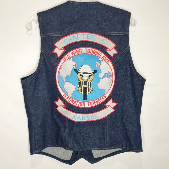 Wrangler Vtg Vest sz Lg Honda Goldwing  Motorcycle - Picture 2 of 8